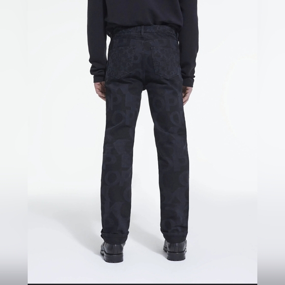 The Kooples Men's Straight-Cut Allover Logo-Print Jeans Size 29 Black - Picture 3 of 9